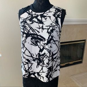 Black and White Printed Top